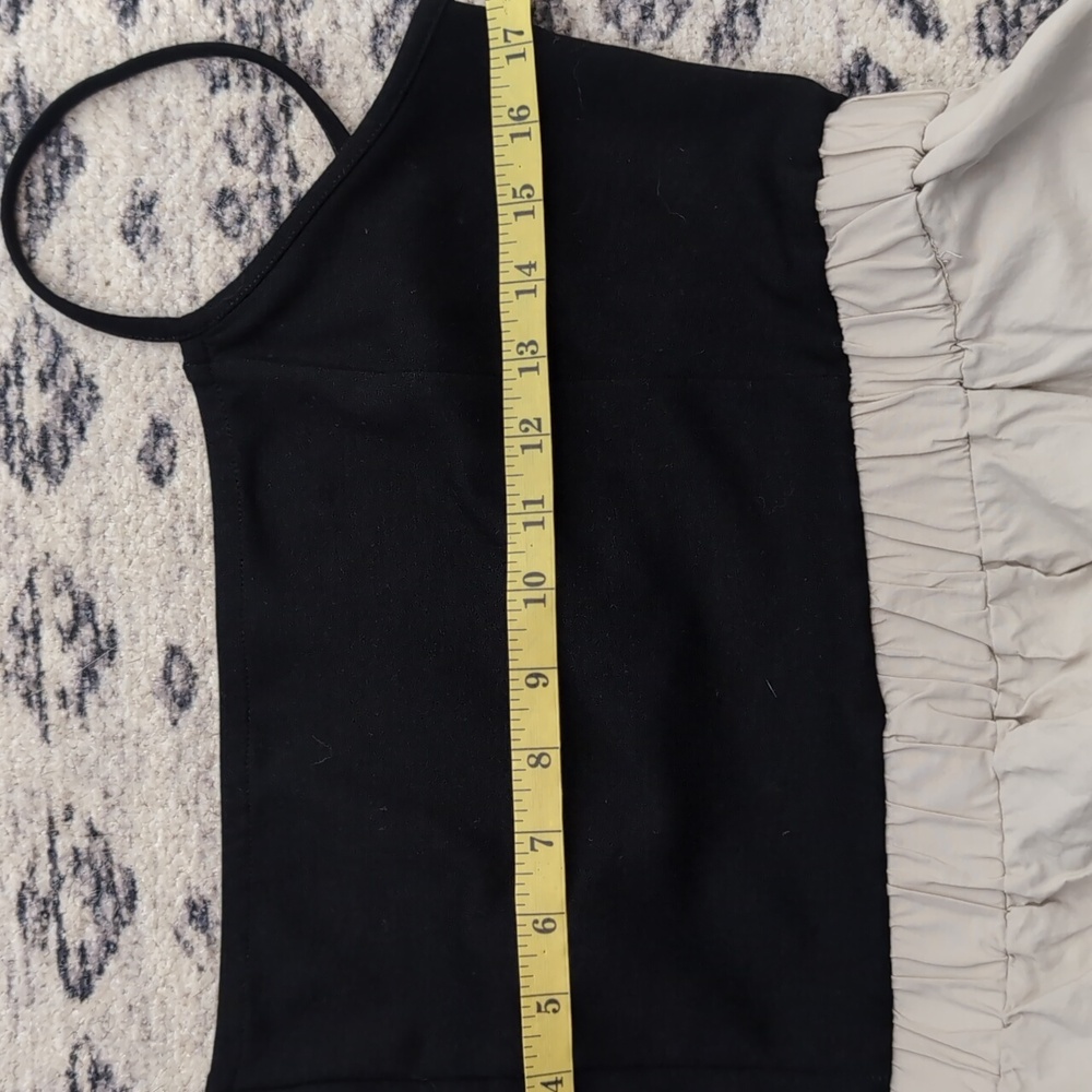 Anthropologie Maeve Sleeveless Twofer A-Line Mini Dress in black and stone-cream - Picture 7 of 7